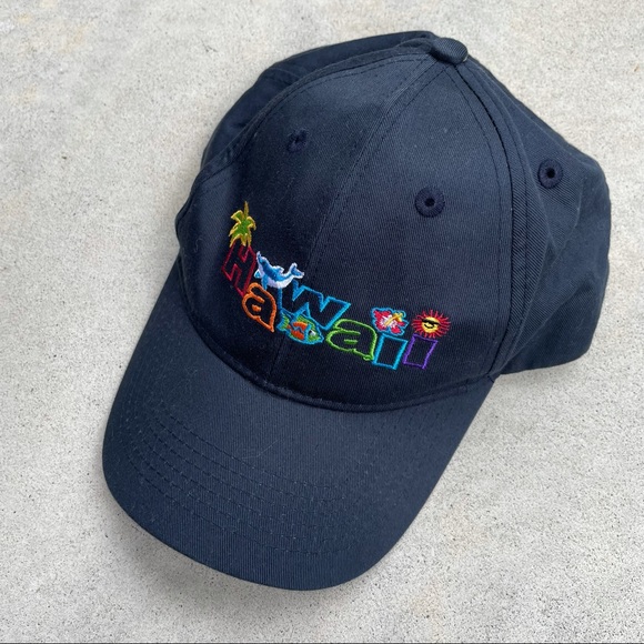 Hawaii embroidered adjustable hat - dolphin, fish, sun - Picture 2 of 6